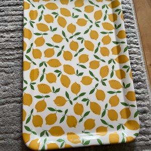 lemon printed jewelry tray